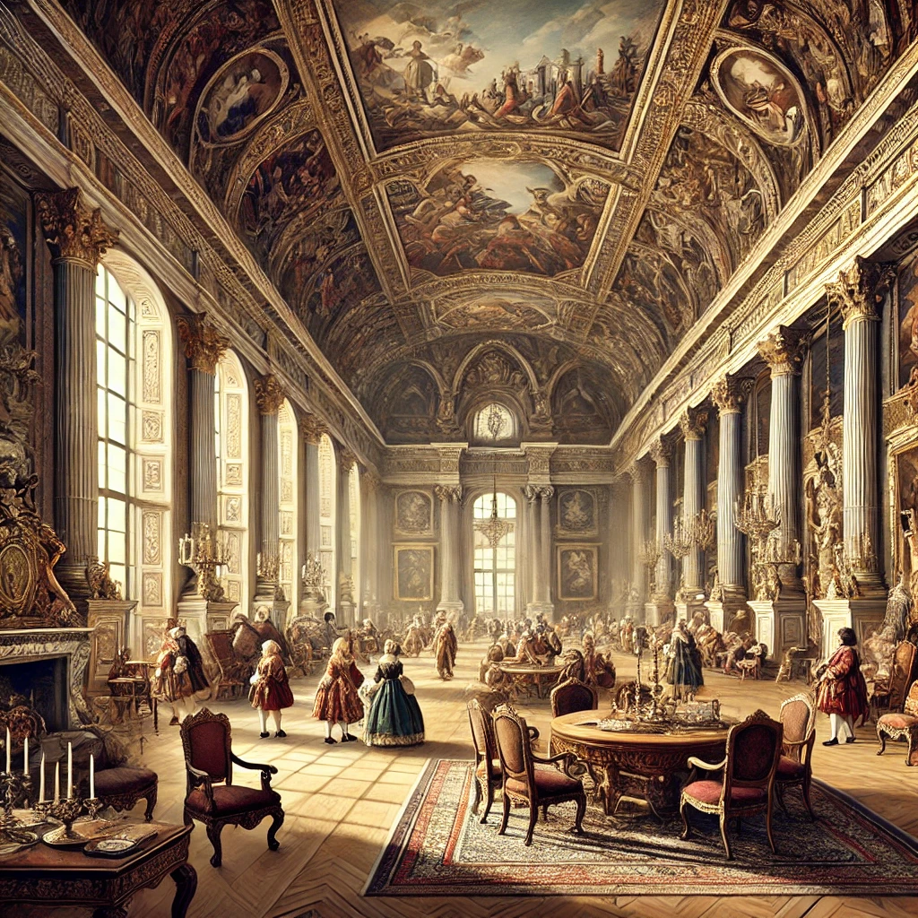 The interior of the Louvre in the 16th century, when it was a palace