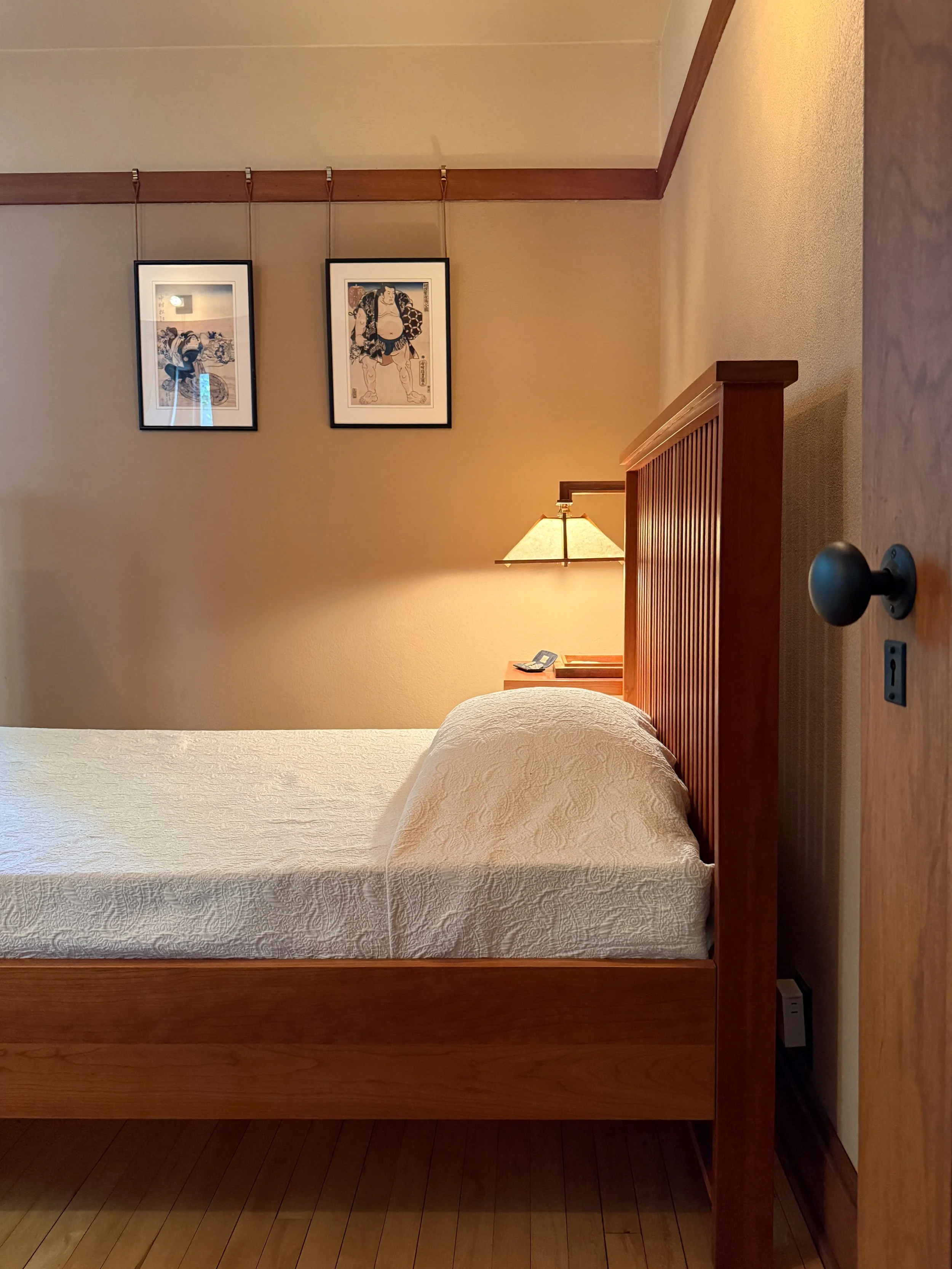 The main bedroom at Model B1 of Frank Lloyd Wright's Burnham Block