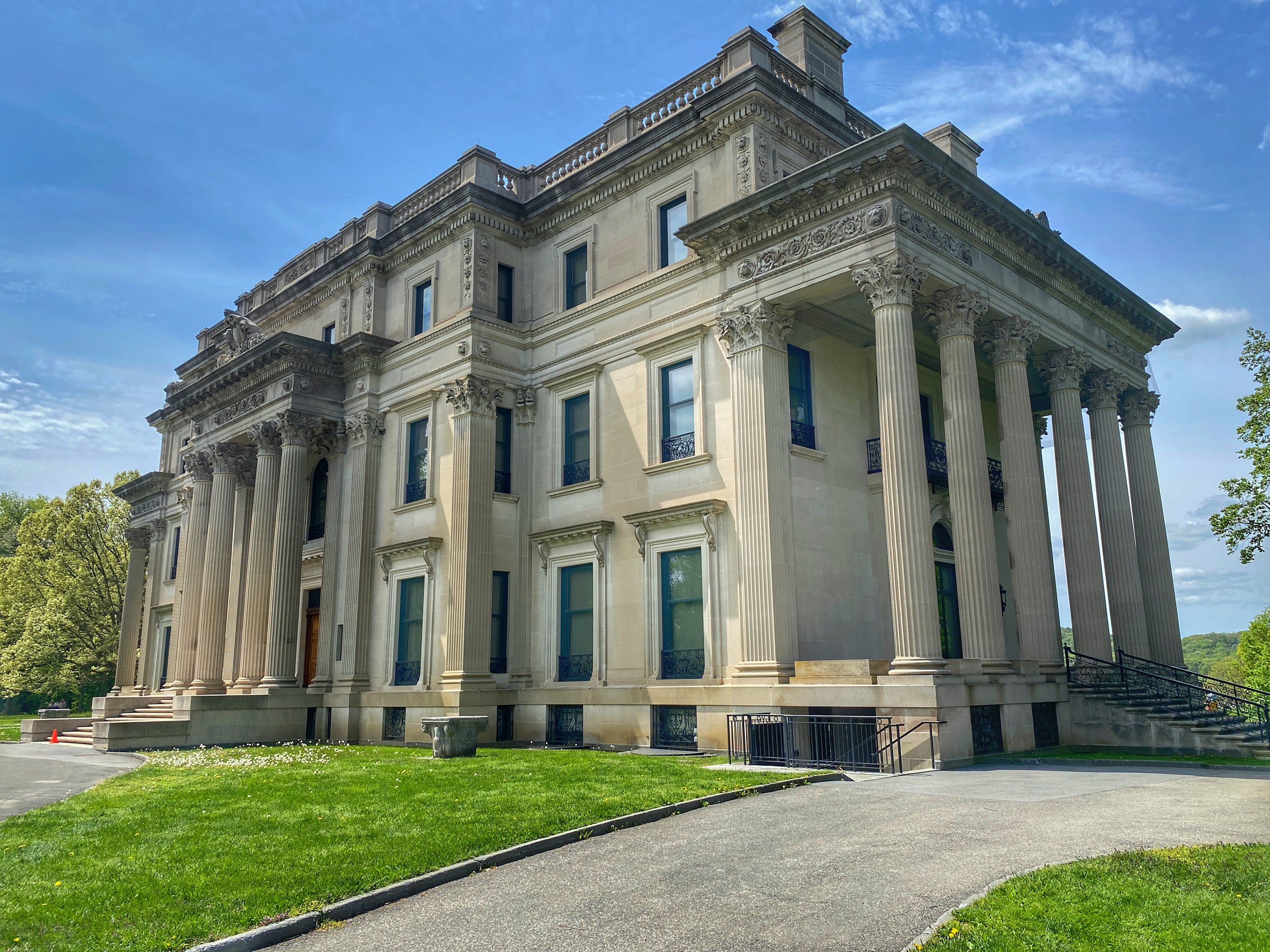 The exterior of the Vanderbilt Mansion in Hyde Park, New York