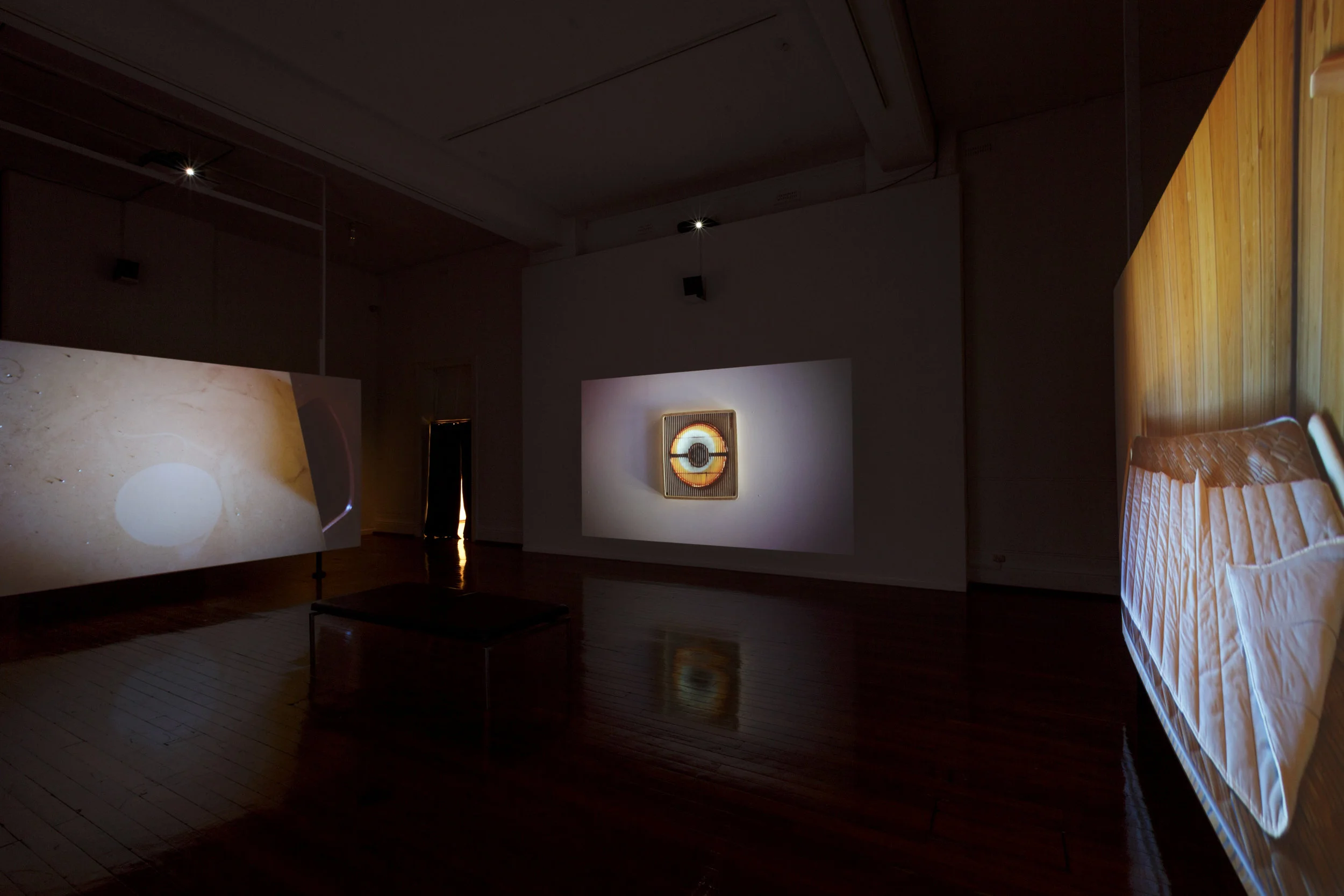 Far From Here, 2016, Four channel video installation with four channel sound. (Installation View) Fremantle Arts Centre. Image courtesy of Jessica Wyld.