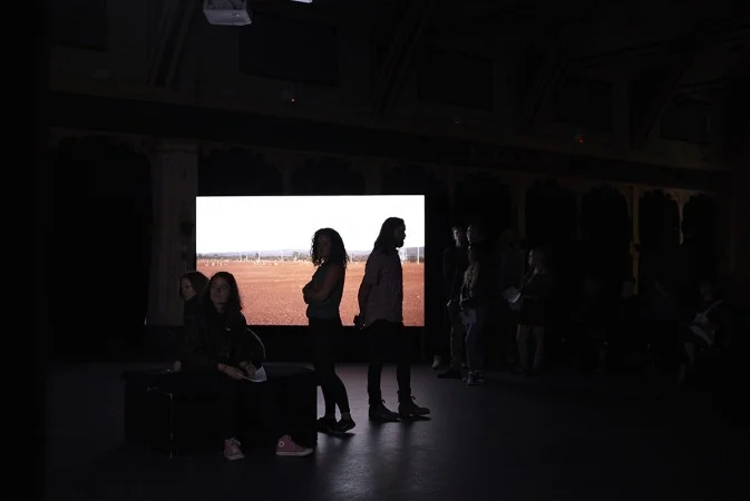 Far From Here, 2016, Four channel video installation with four channel sound. (Installation View) Meat Market. Image Zan Wimberley