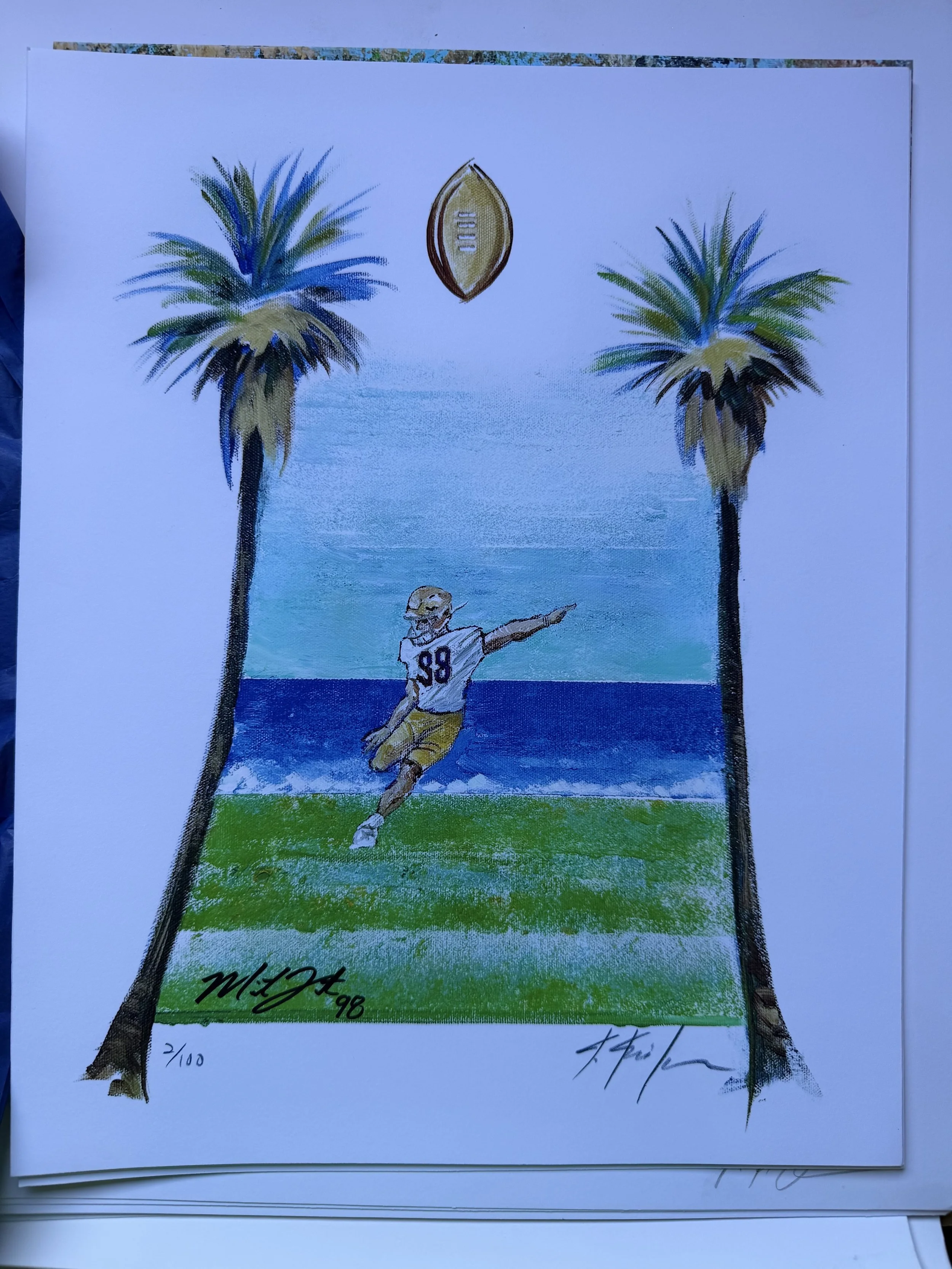 Mitch Jeter Kicks Through the Palm Tree Uprights LE 100 Signed Mitch Jeter