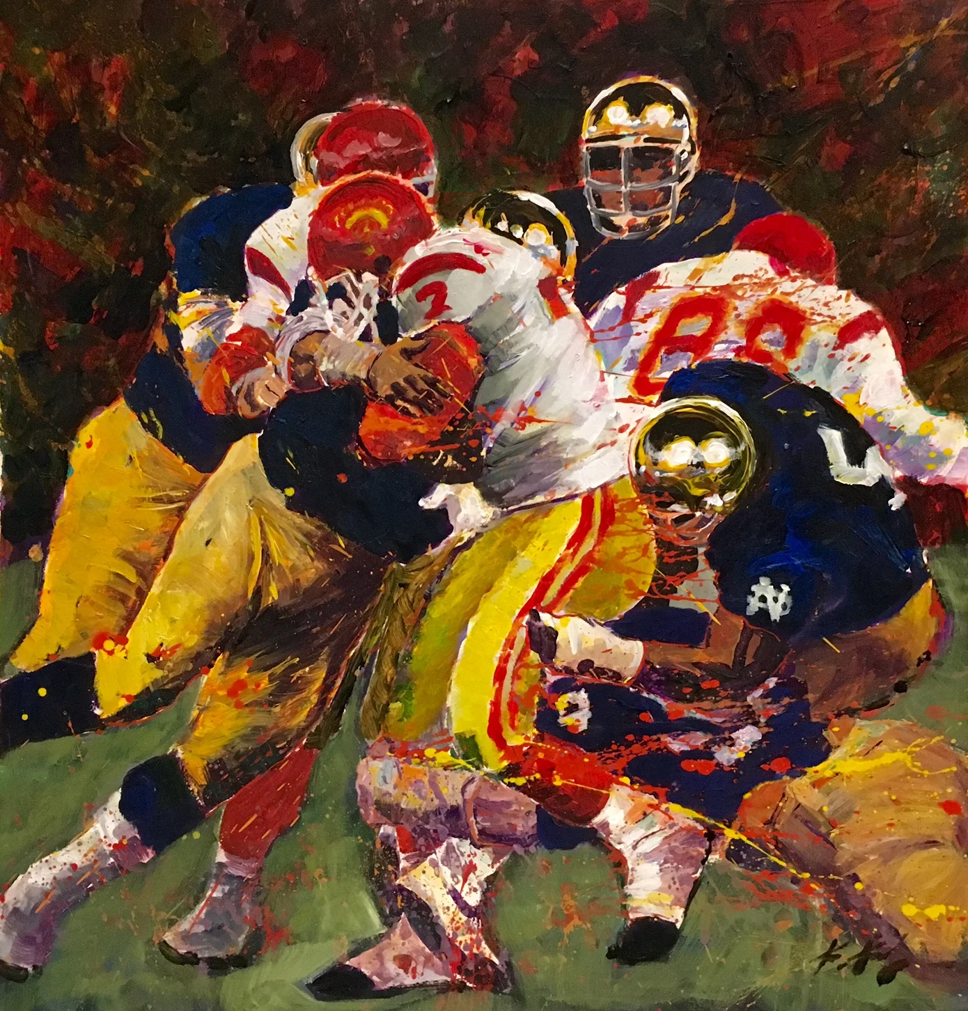 Painting at the USC vs. Notre Dame Game 