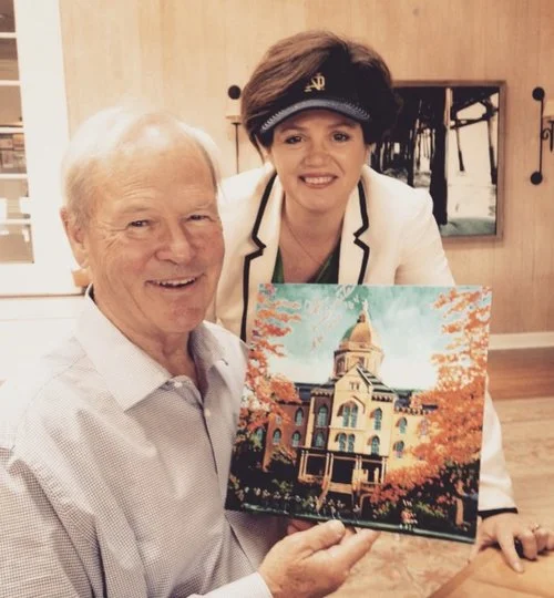 Kathleen Keifer with with 1964 Notre Dame Heisman Trophy winner John Huarte