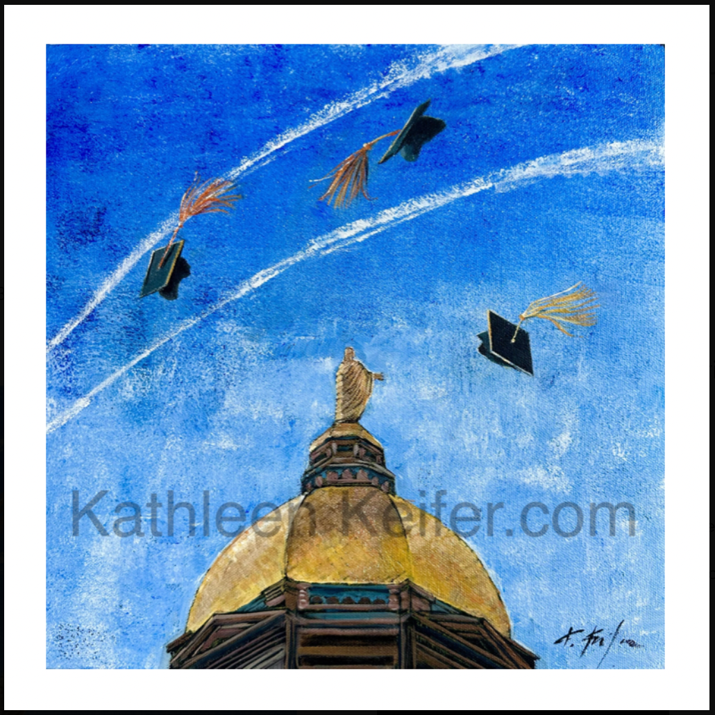 Caps off over Notre Dame Paper Print LE 1000