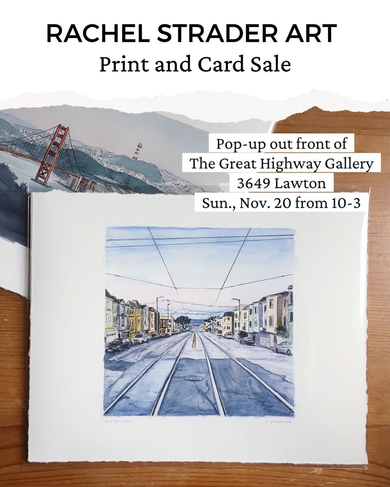 Sunday! Come say hi and check out some notecards and prints out front of @thegreathighway It&rsquo;s my first time doing a sale like this since 2019. Looking forward to seeing folks!