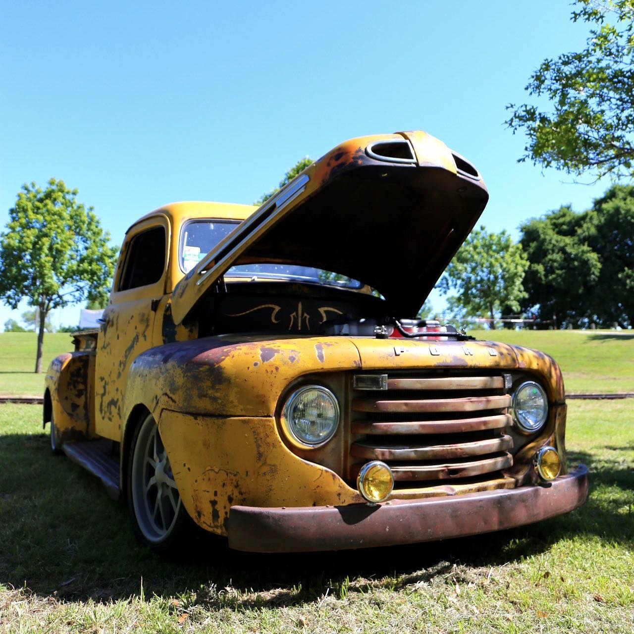 I sure miss this truck. Maybe one day I&rsquo;ll get it back! #hardworkpaysoff #ford #f1 #1949 #patina #coyoteswapped #supercharged #kcspaintshop #imissyou #theonethatgotaway