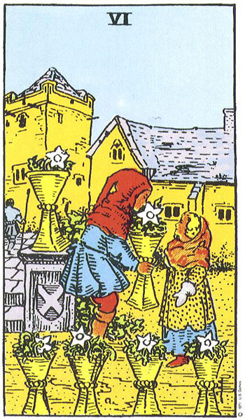 The 6 of Cups card in the Tarot often indicates something from the past returning in an attempt to be resolved.