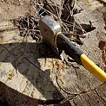  Axe stuck in chopping block 