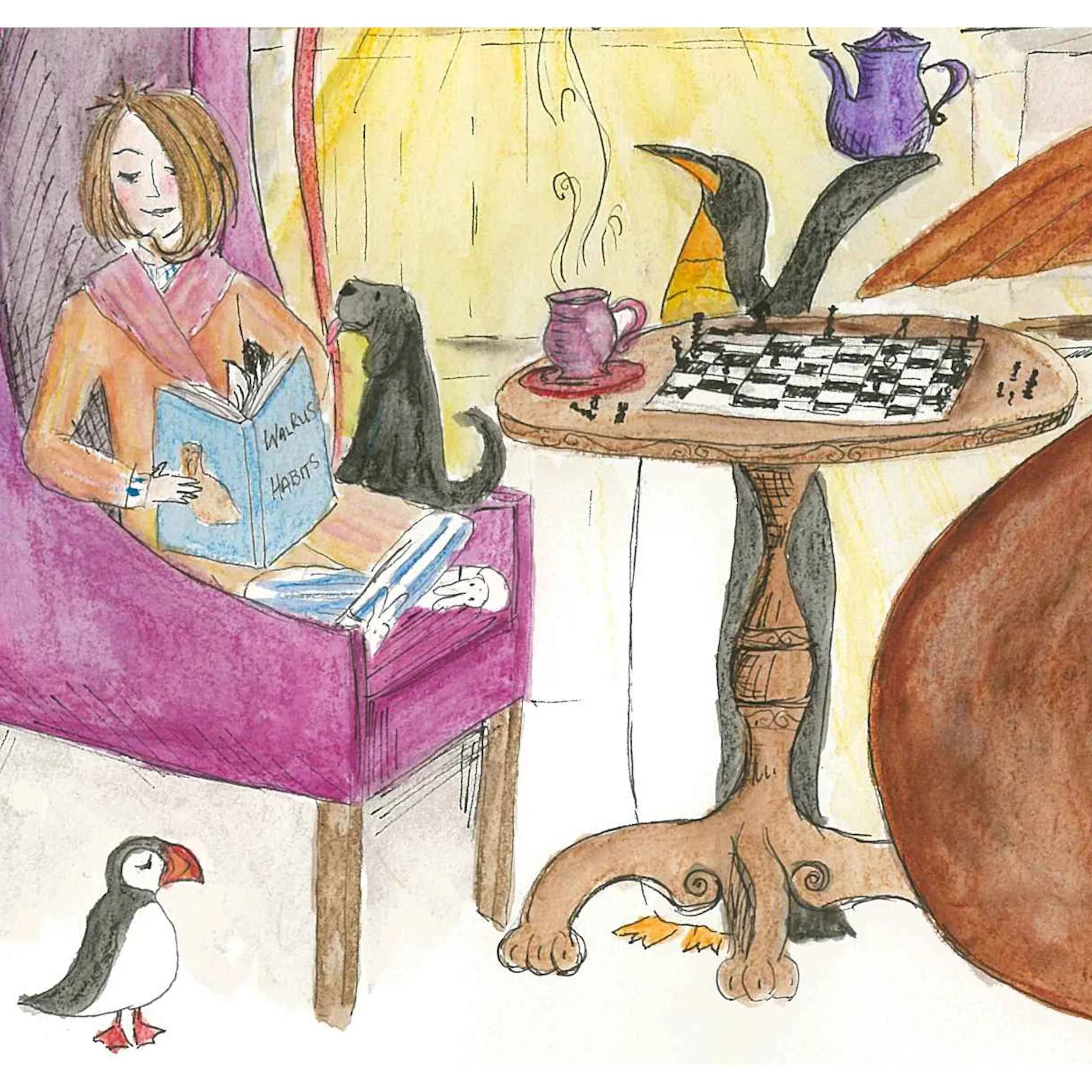 A very different sort of chess game nursery wall art print close up