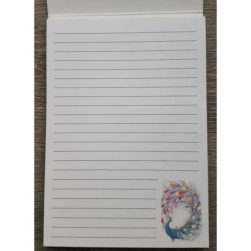 Rainbow peacock notepad