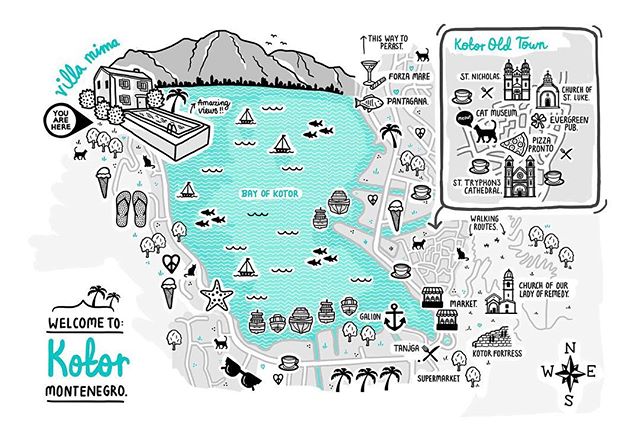 The incredibly talented @rosieapps has created this map for our villa! 😍
_
#map #art #holiday #doodle #artist #kotor #bay #europe #montenegro #poster #picture #print