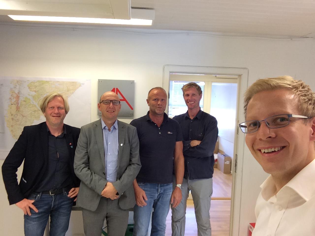 F.v.: Frode Fjeldsbø, Knut Underbakke, Jan Erik Sletten, Svein Olav Aalgård og Andrè Andreassen.