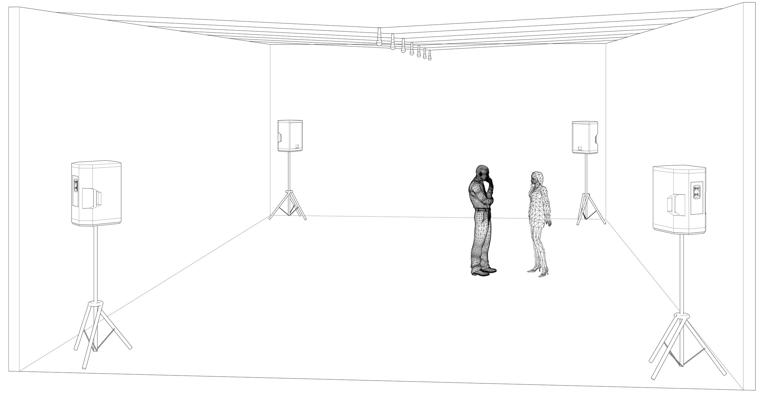 Various Artists, AllhiheyAll (2005), pitchChoir (concept), 2021.System that analyses the pitch of a conversational audience and produces a monotonous tone of the same pitch.