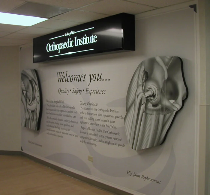  Education is key, in print collateral as well as wall graphics. 