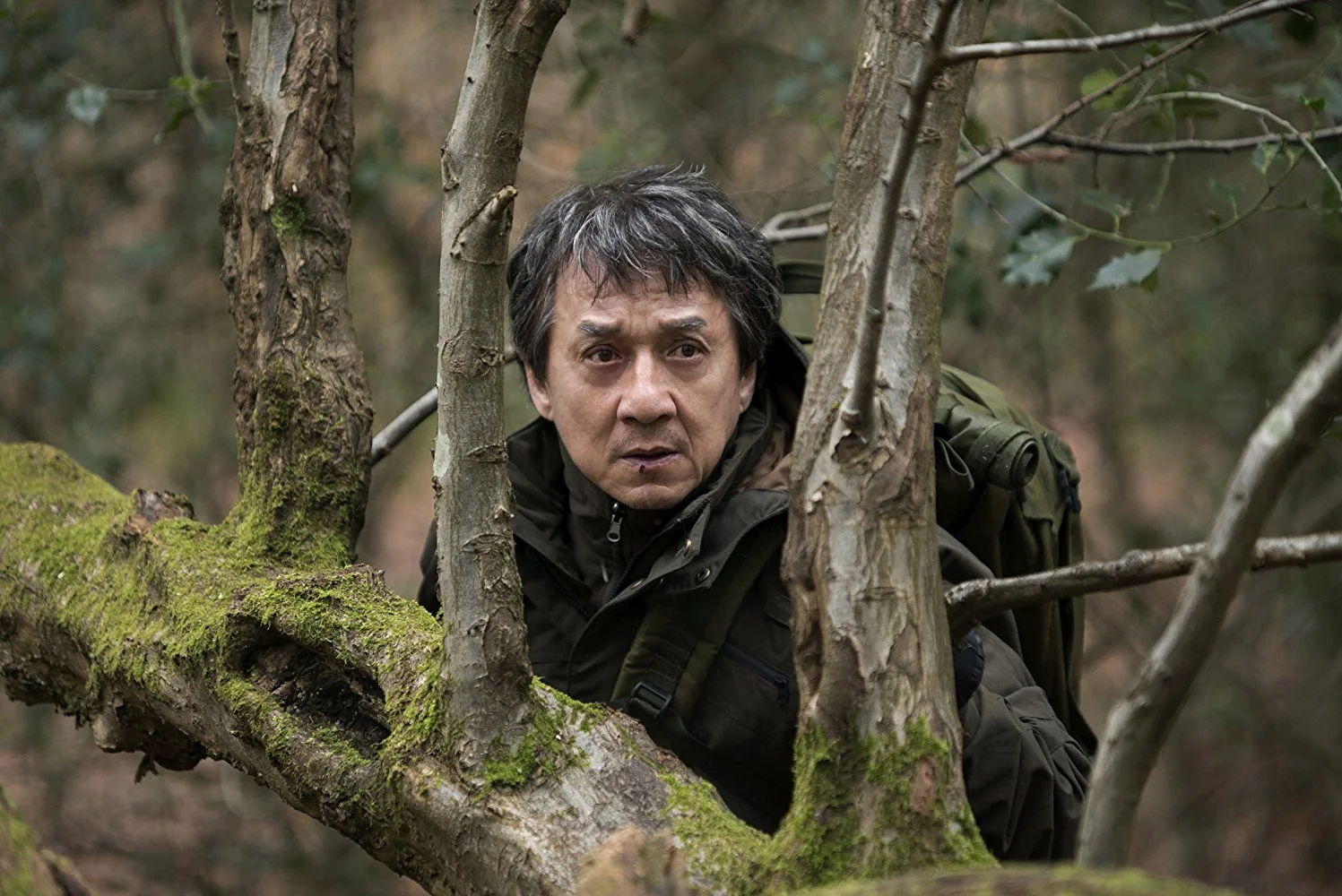Scary woodsman Jackie Chan.