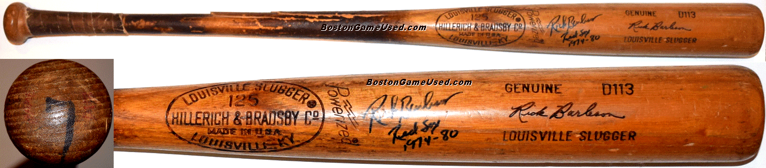 Classic cracked Rick Burleson game used bat