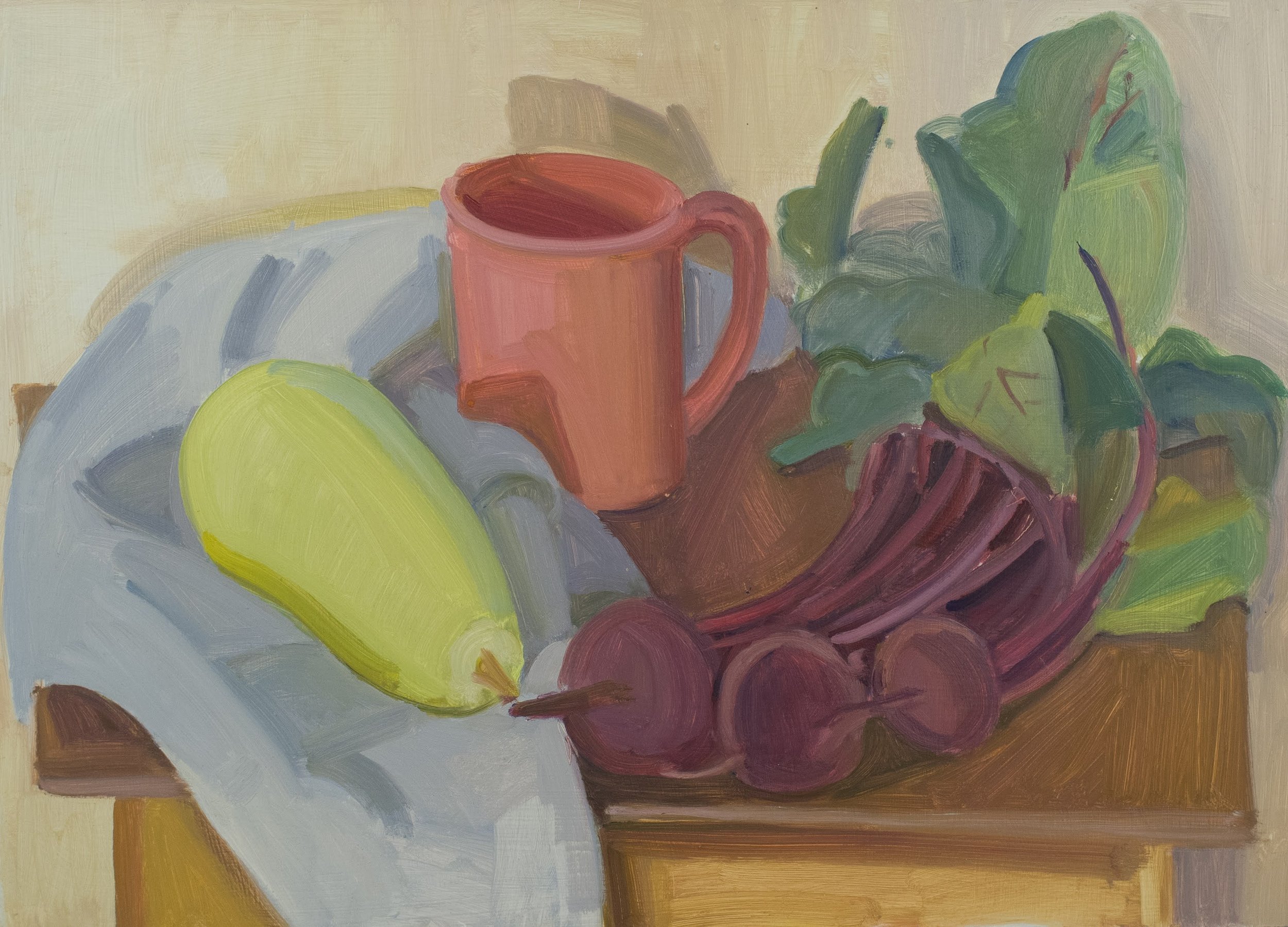   Bottle Gourd and Beets with Pink Cup , 2008, oil/panel, 13 x 18 in. (Not for sale) 