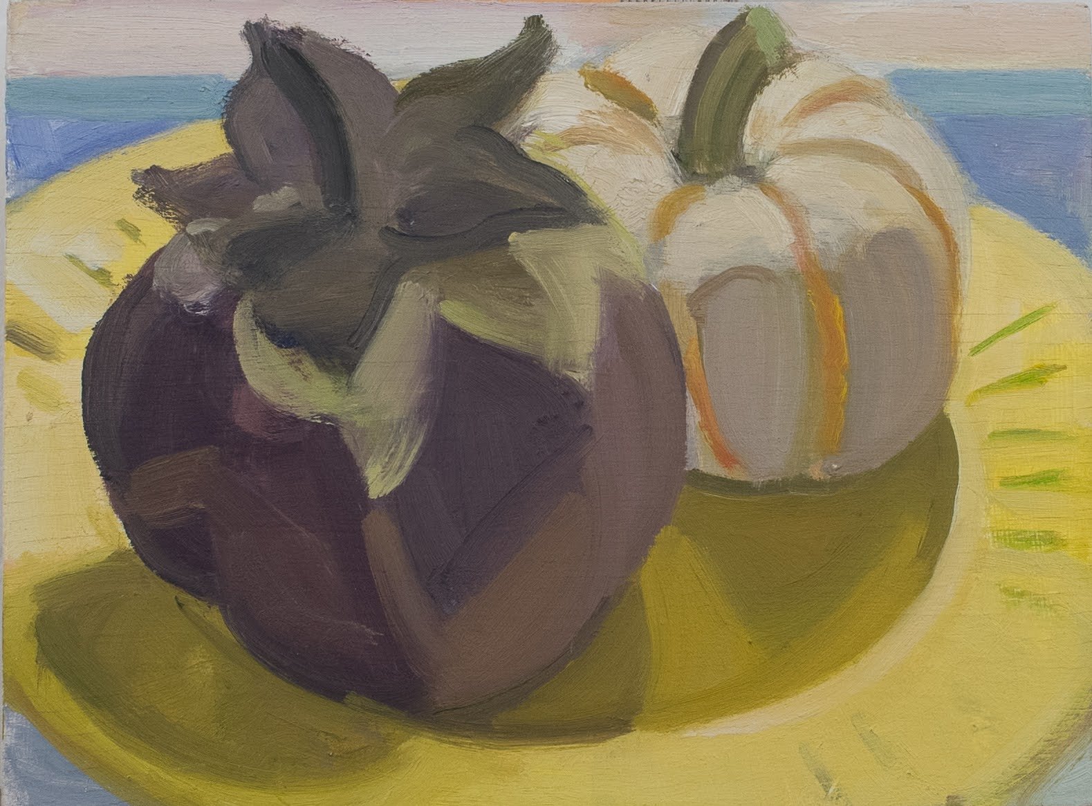   Eggplant and Squash #2 , 2006, oil/panel, 6 x 8 in. (Private collection) 