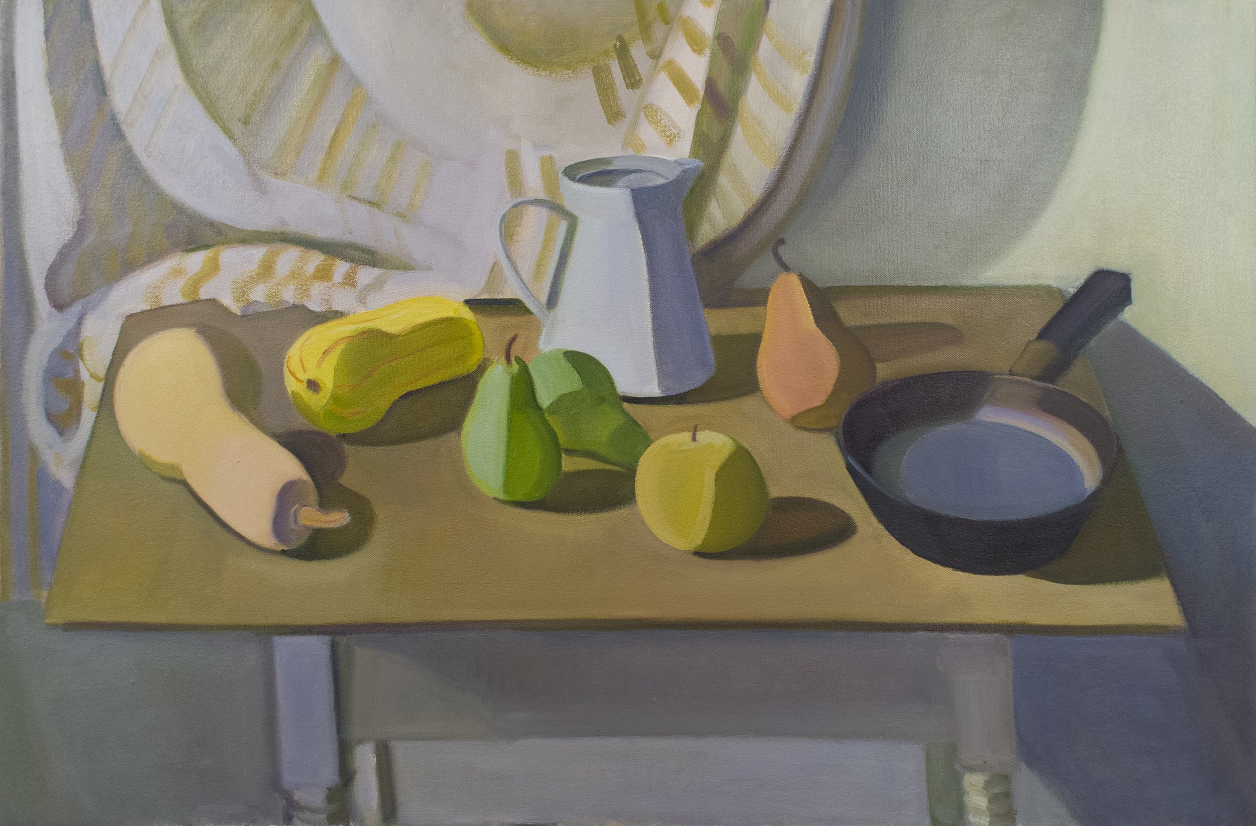   Still Life with White Pitcher , 1996, oil/canvas (unframed), 22 x 33 in., $2,750 