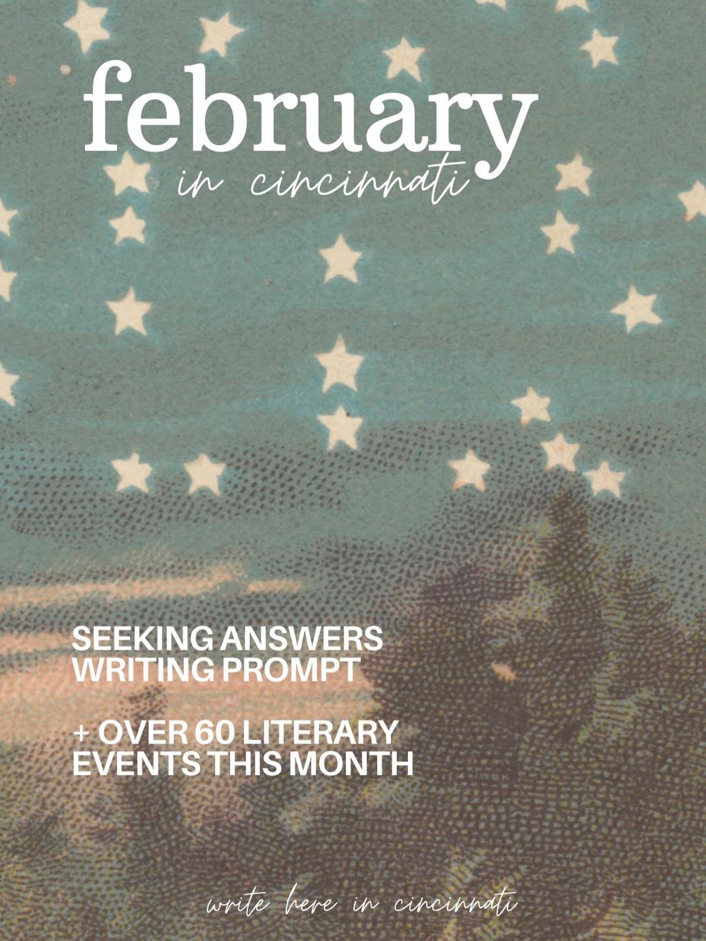February&rsquo;s edition of ✨write here in cincinnati✨ is now live! Featuring over 60 literary and writing events around the city this month and a &ldquo;seeking answers&rdquo; writing prompt for you. Check it out with the link in bio!