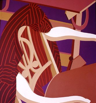 Striped Blouse, 57" x 53", Acrylic