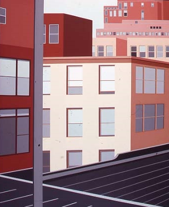 City Rooftops, 65 1/2" x 53 3/4" Acrylic