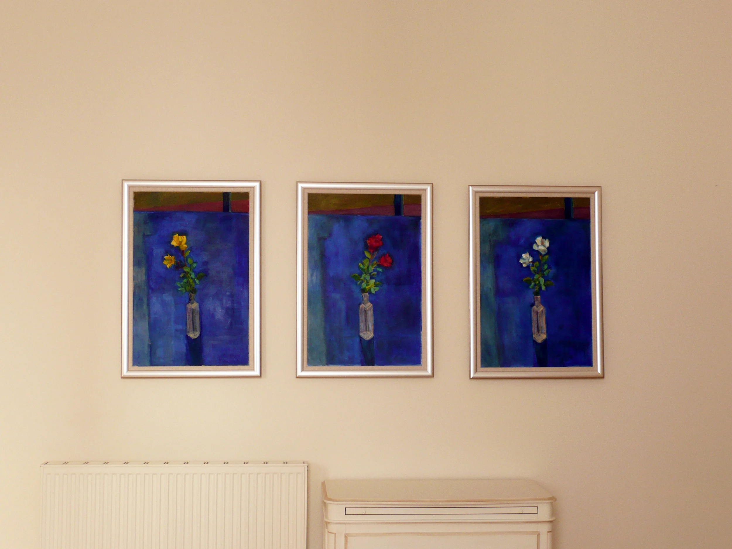  The painting on the left is by another artist. My client commissioned me to paint two accompanying pictures. 