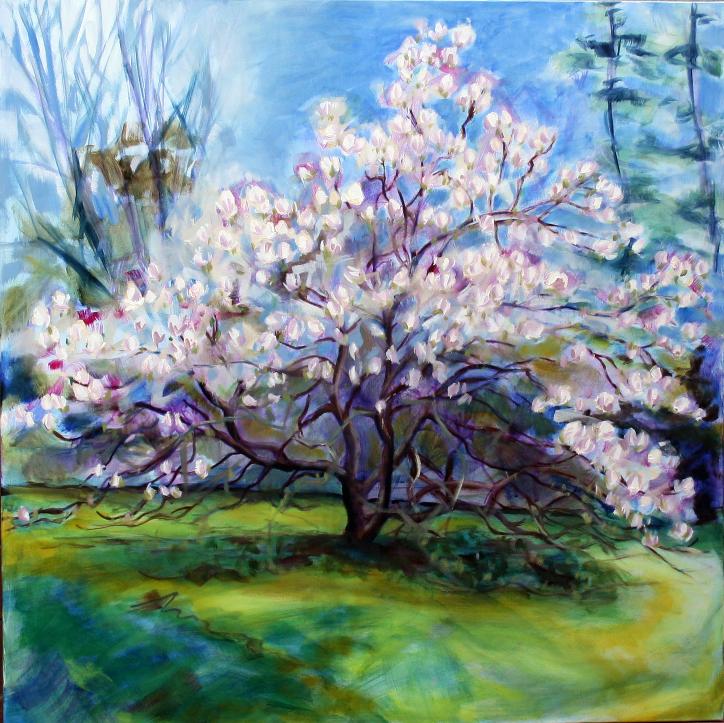 'Promises of Spring', oil on box canvas, 27" x 27", SOLD
