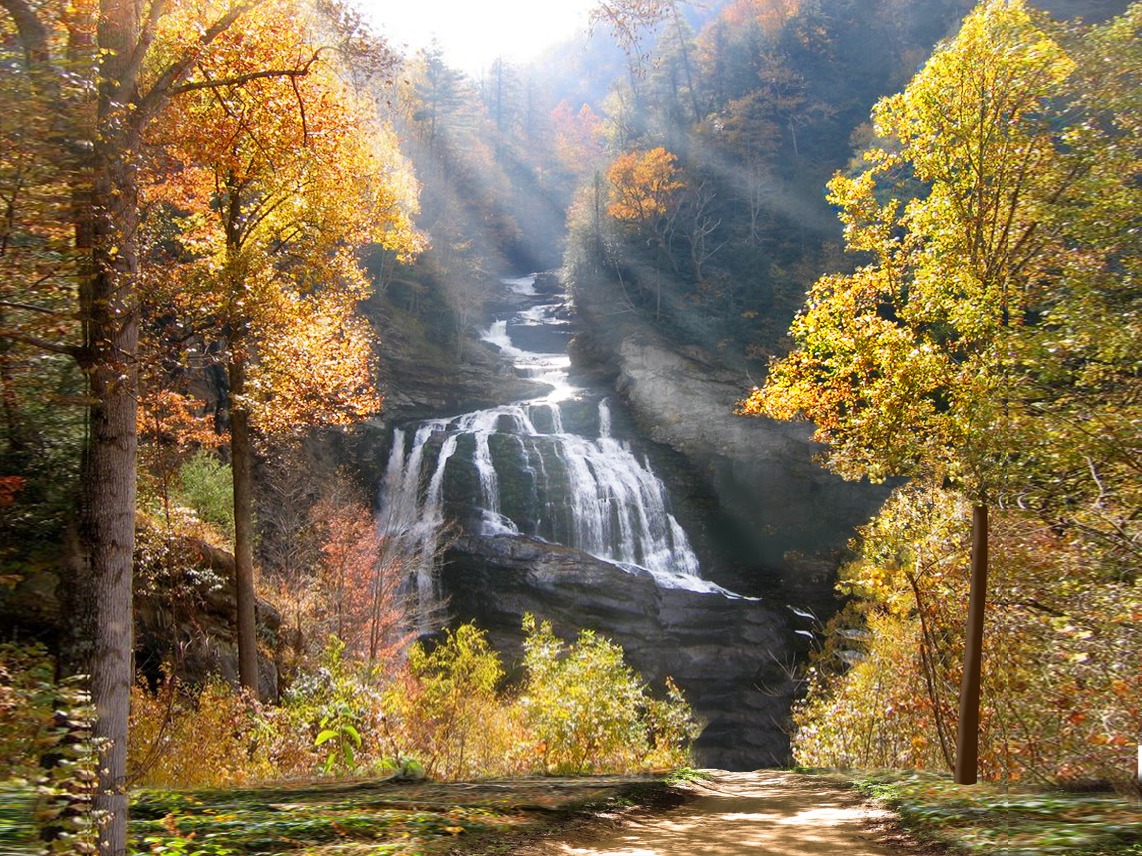 This is what I am painting...Cullasaja Falls, North Carolina.
