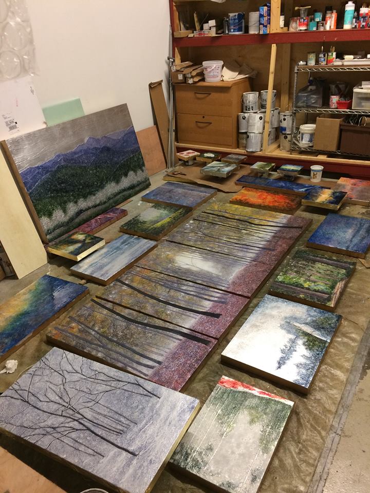 My "inner studio" behind the curtain...