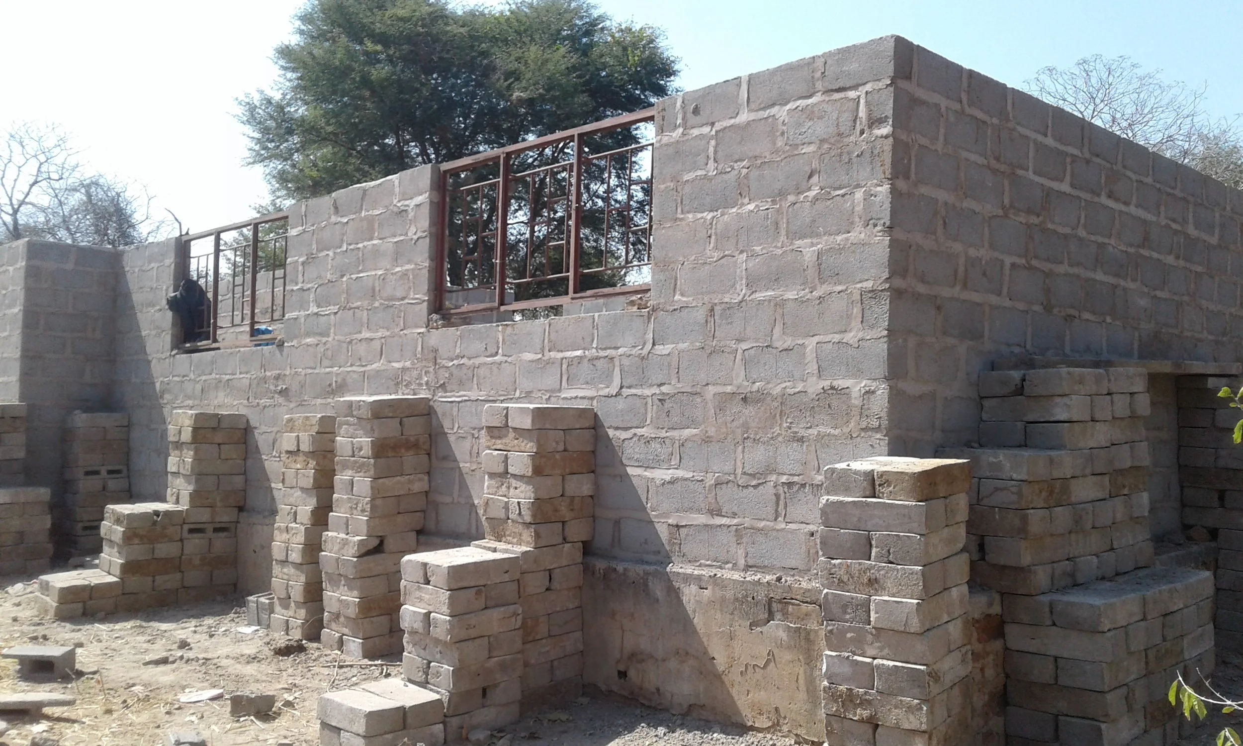 First school being built for the Tsoli tribe children.