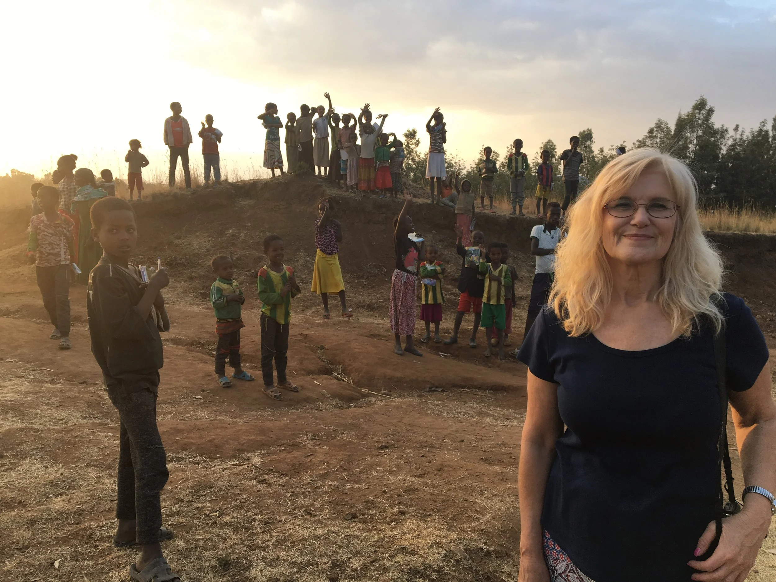  2018 Karen at the proposed school site called Korga near Lakee Awassa, Ethiopia. 