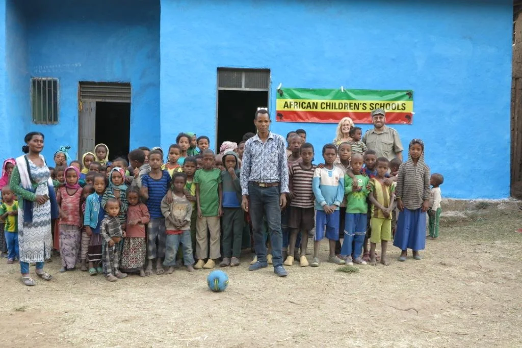  2018 Peter and Karen at the ACS school in Fonko, Ethiopia. 