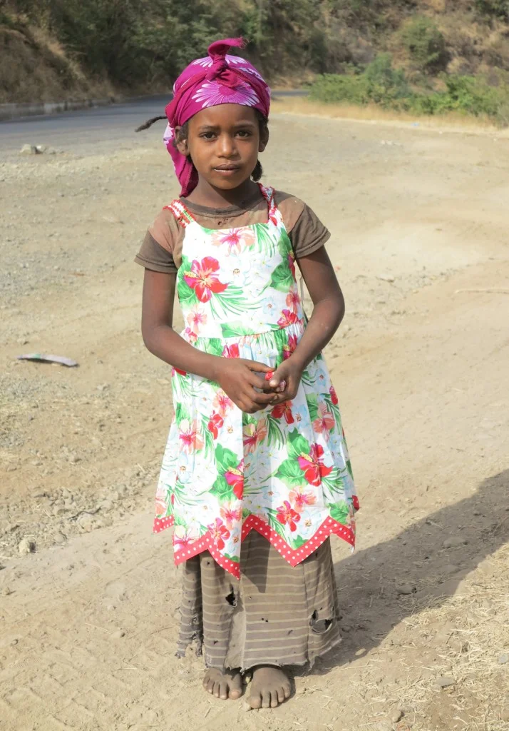  2018 New dress for a roadside girl Abelti school site, Ethiopia. 