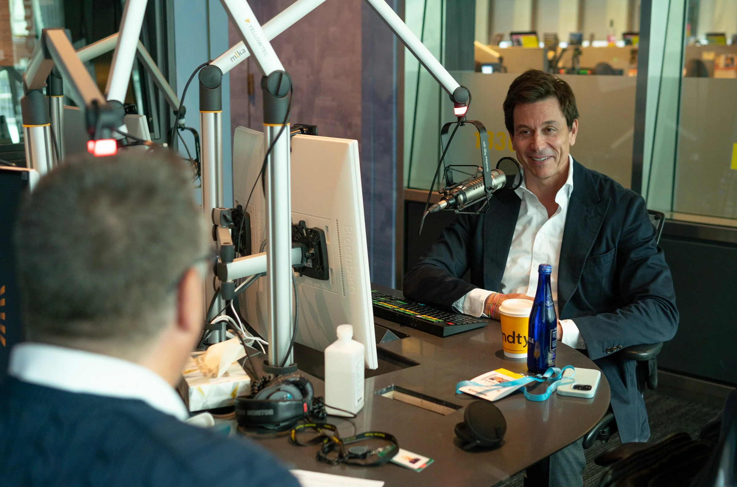 Toto Wolff (Mercedes F1 Boss) recording with Barry Ritholtz at Bloomberg.