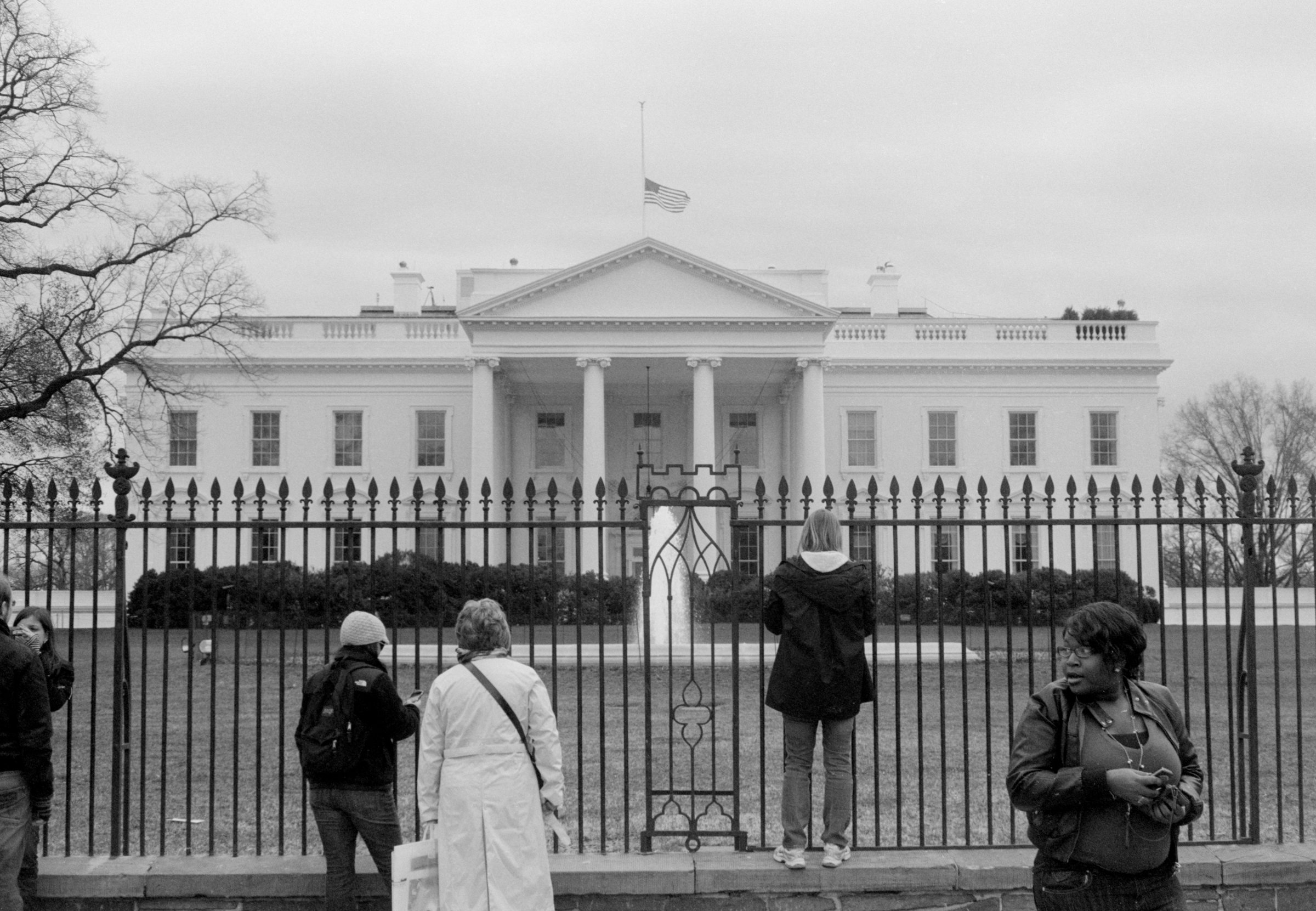 Tourists at The White House Gate