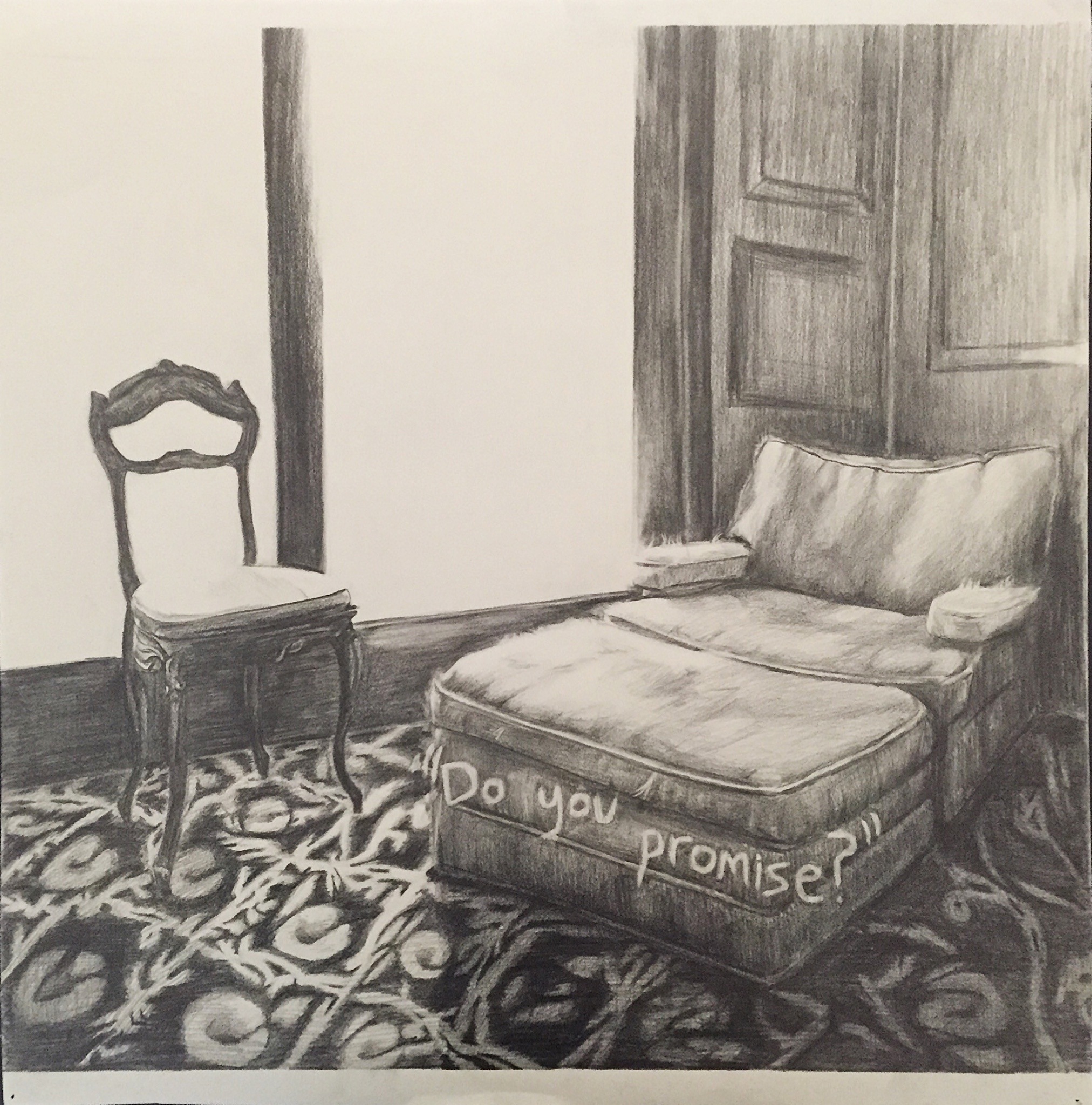 "Do you promise?", pencil on paper, 2015.