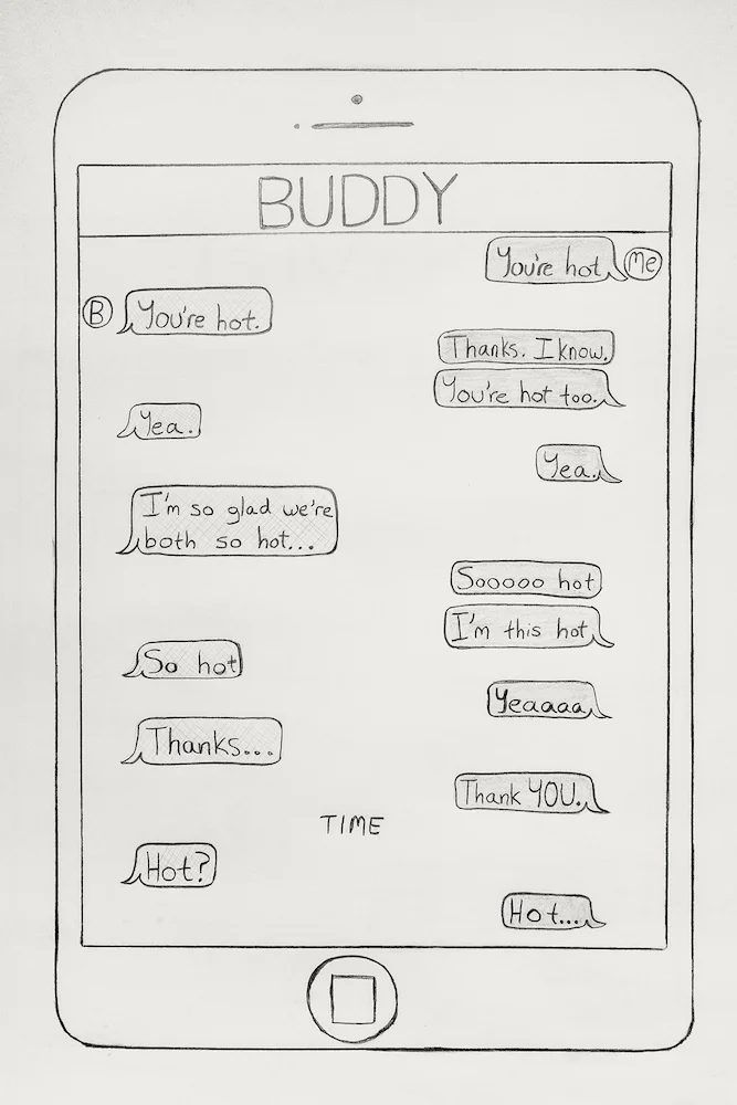 Subsext: Buddy, pencil on paper, 3x4 ft, 2014.