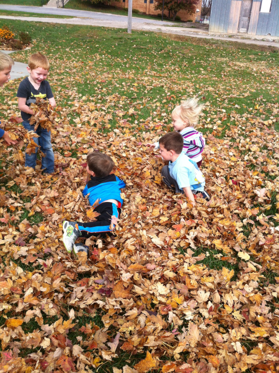 Fun in the leaves!!