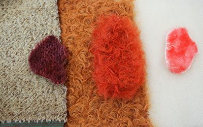 Mohair samples before and after dyeing