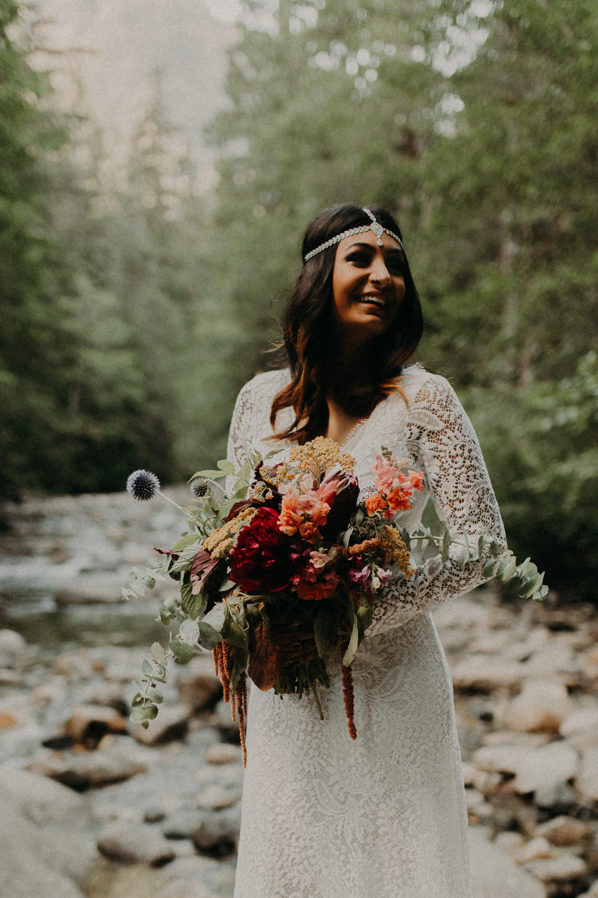 Kamra Fuller Photography - Seattle Wedding Photographer - Seattle Elopement Photographer - Port Angeles Wedding Photographer - Boho - Bohemian - Waterfall Elopement - PNW Wedding Photographer
