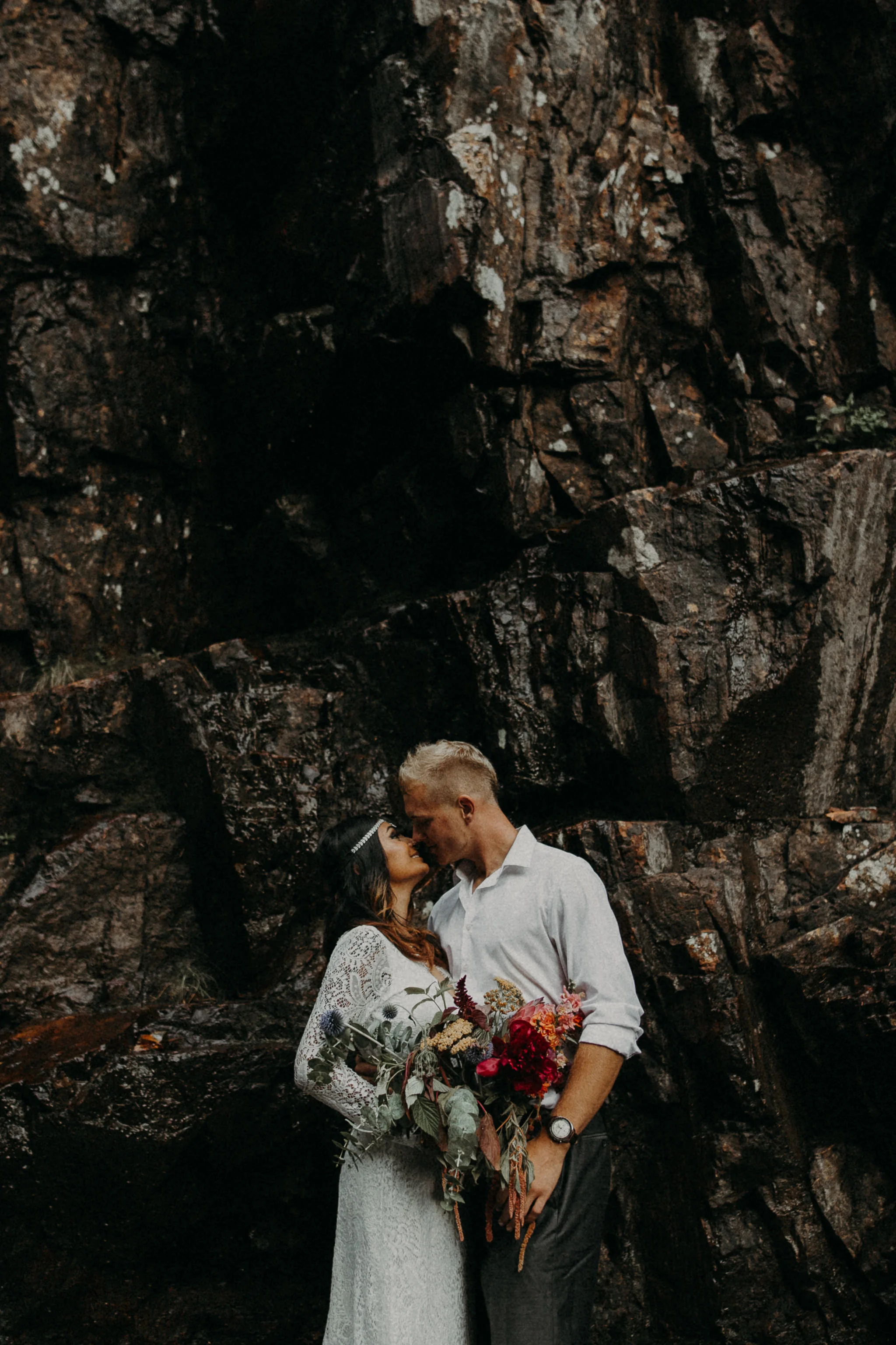 Kamra Fuller Photography - Seattle Wedding Photographer - Seattle Elopement Photographer - Port Angeles Wedding Photographer - Boho - Bohemian - Waterfall Elopement - PNW Wedding Photographer
