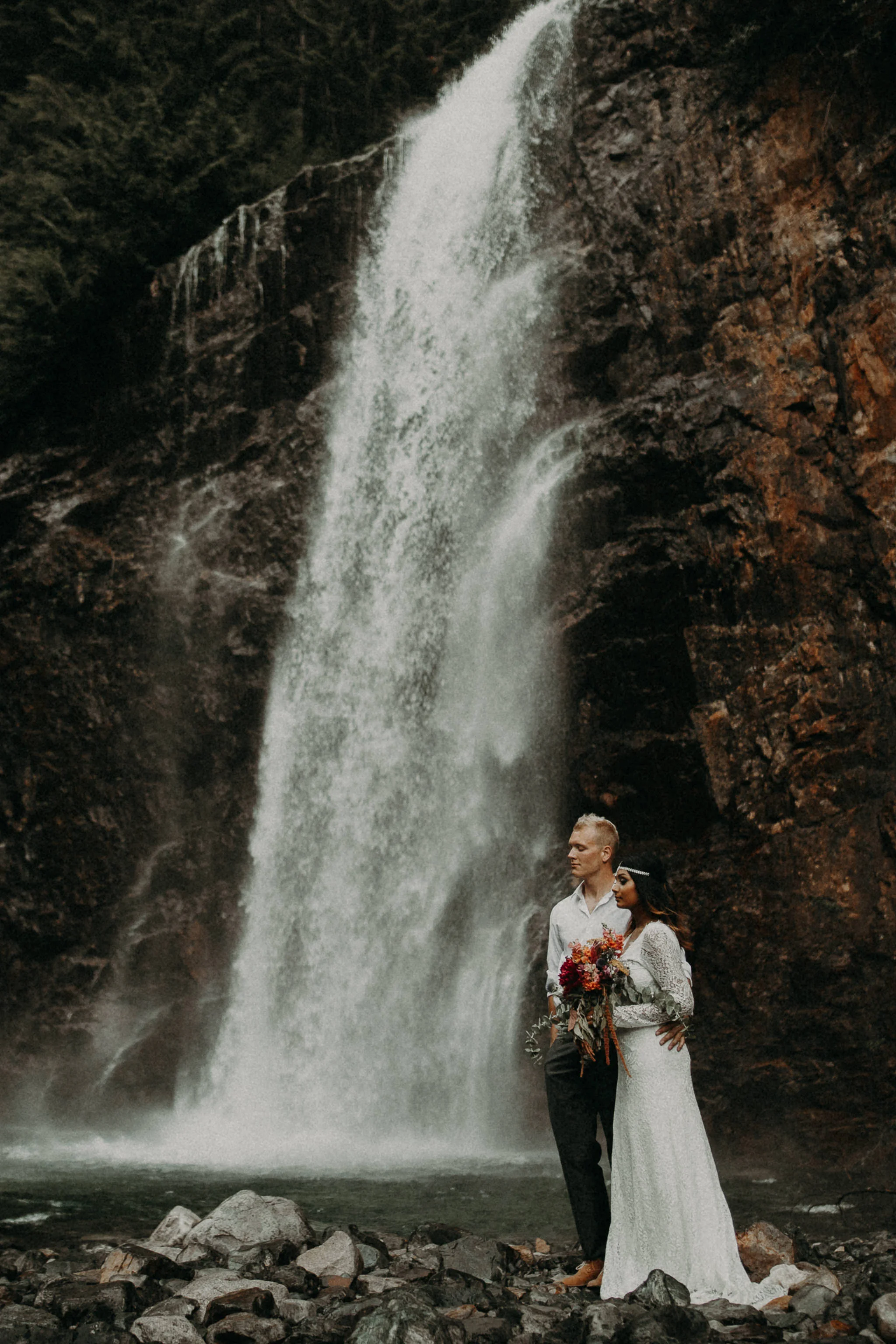 Kamra Fuller Photography - Seattle Wedding Photographer - Seattle Elopement Photographer - Port Angeles Wedding Photographer - Boho - Bohemian - Waterfall Elopement - PNW Wedding Photographer