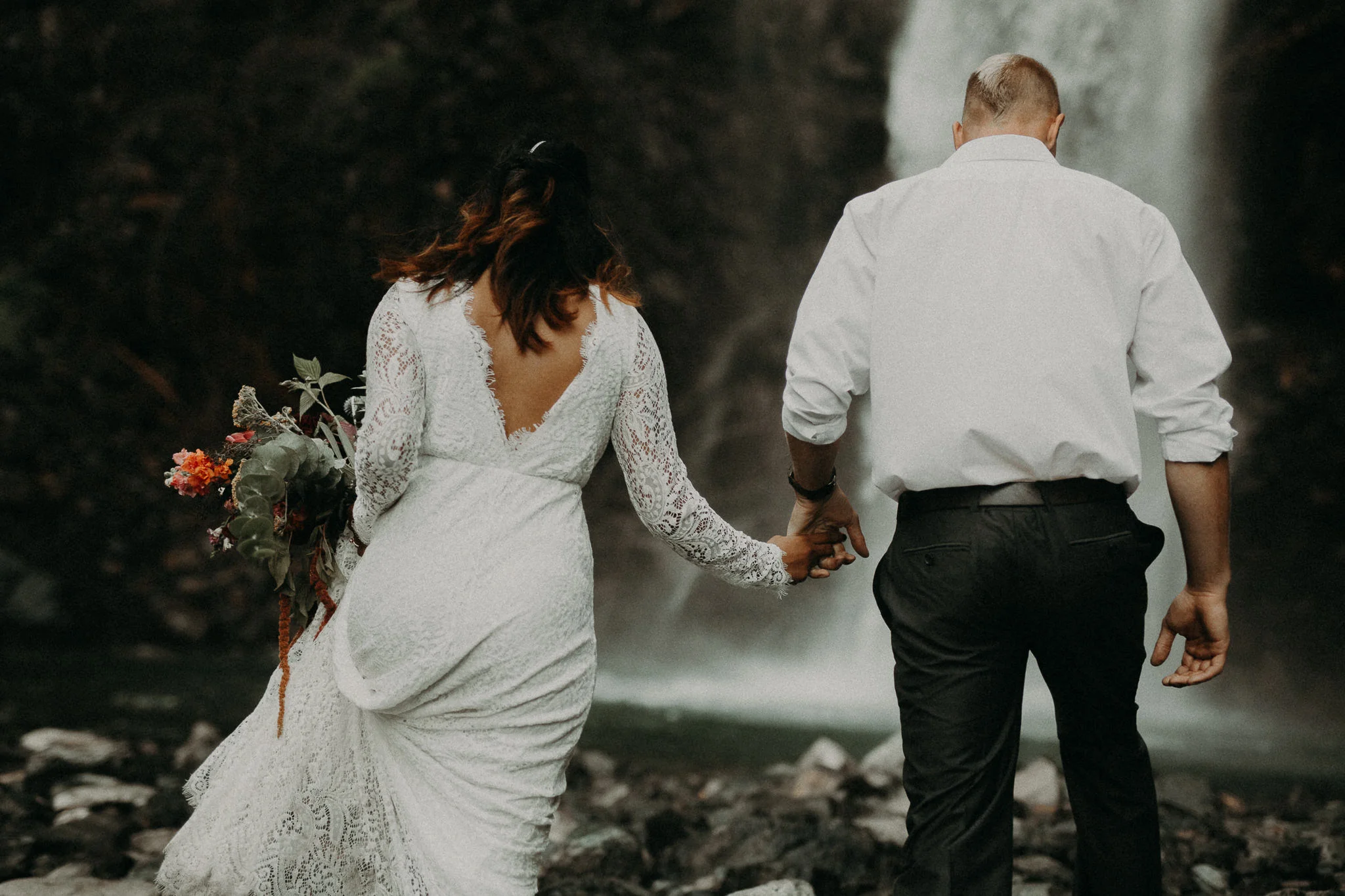 Kamra Fuller Photography - Seattle Wedding Photographer - Seattle Elopement Photographer - Port Angeles Wedding Photographer - Boho - Bohemian - Waterfall Elopement - PNW Wedding Photographer