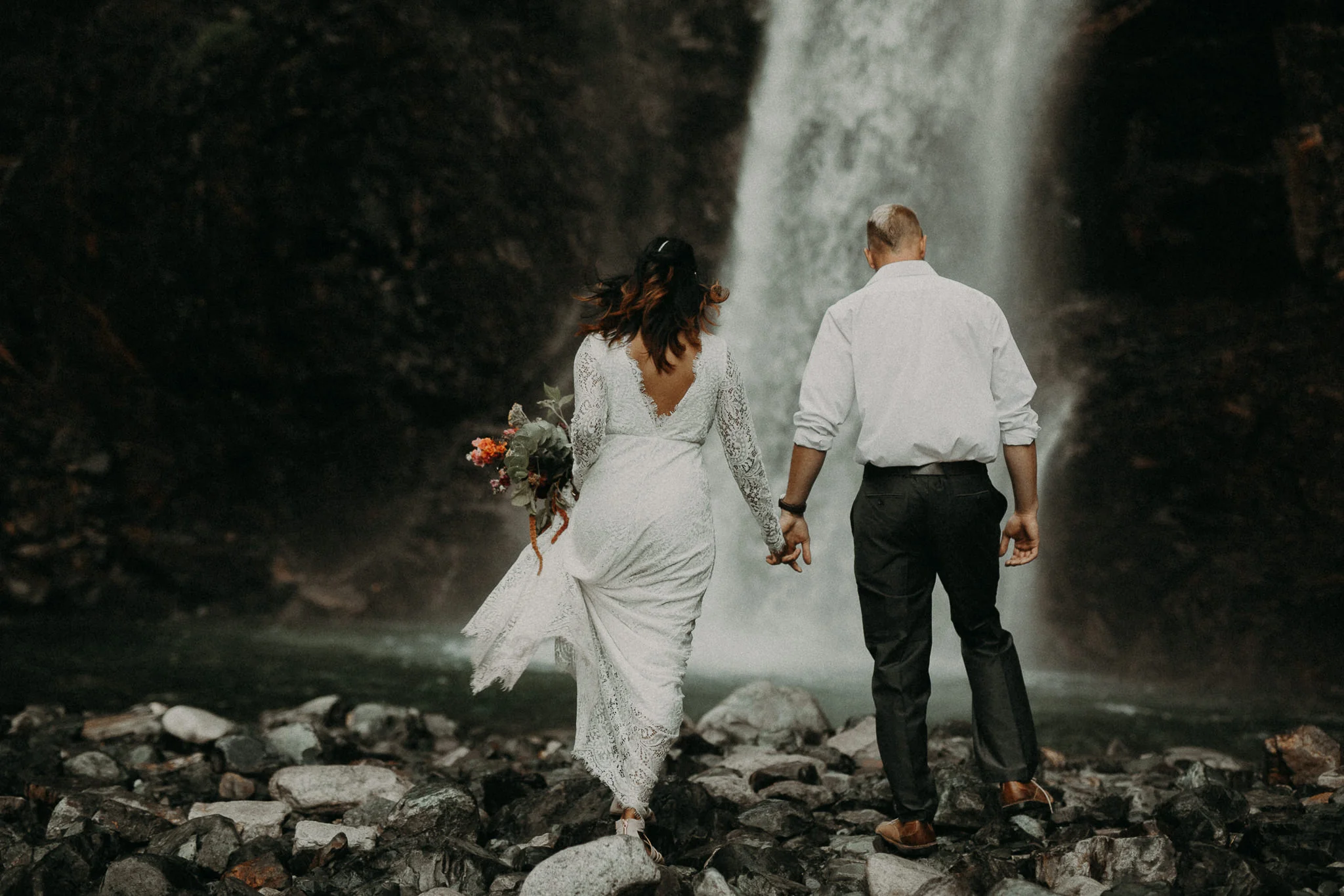 Kamra Fuller Photography - Seattle Wedding Photographer - Seattle Elopement Photographer - Port Angeles Wedding Photographer - Boho - Bohemian - Waterfall Elopement - PNW Wedding Photographer