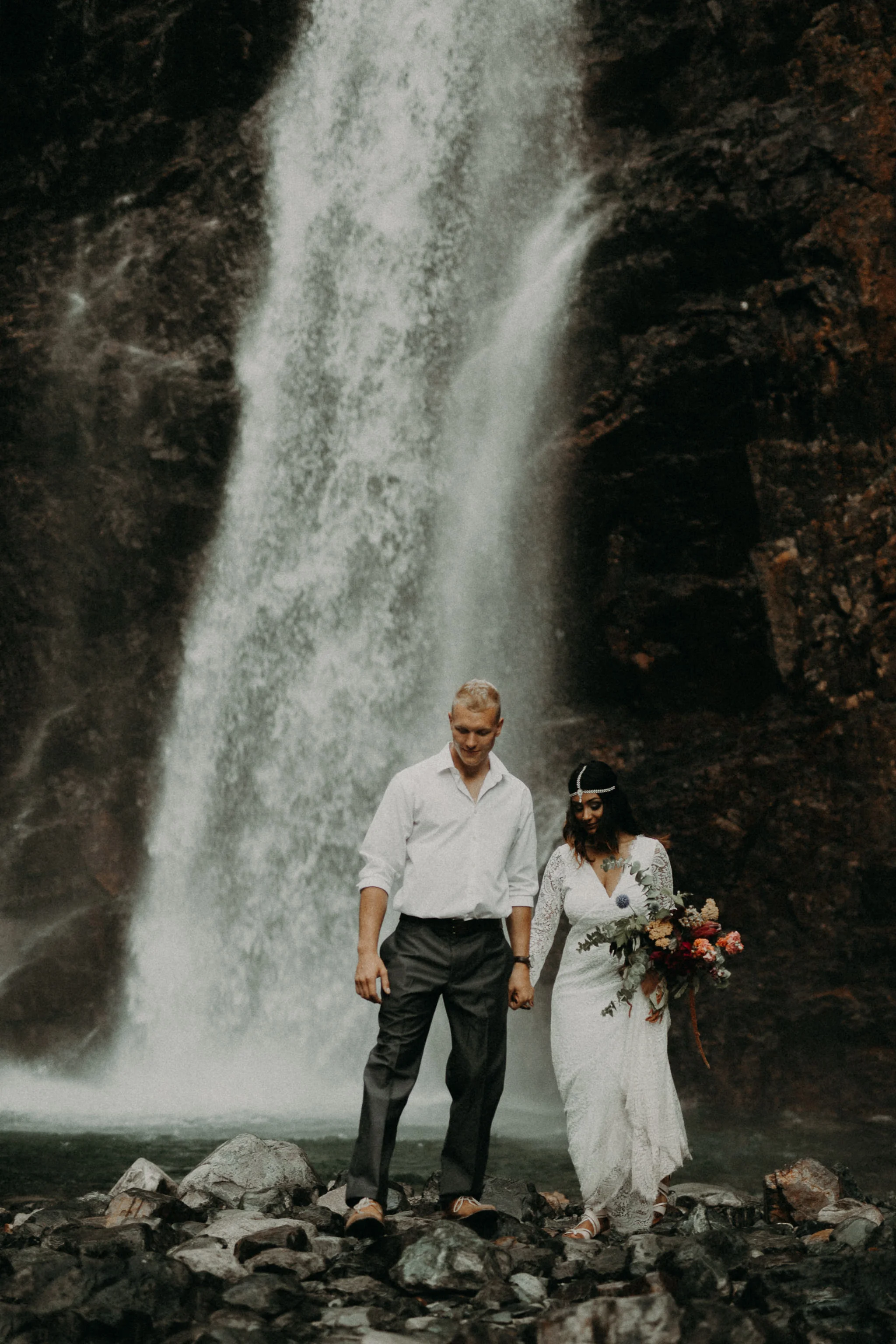 Kamra Fuller Photography - Seattle Wedding Photographer - Seattle Elopement Photographer - Port Angeles Wedding Photographer - Boho - Bohemian - Waterfall Elopement - PNW Wedding Photographer
