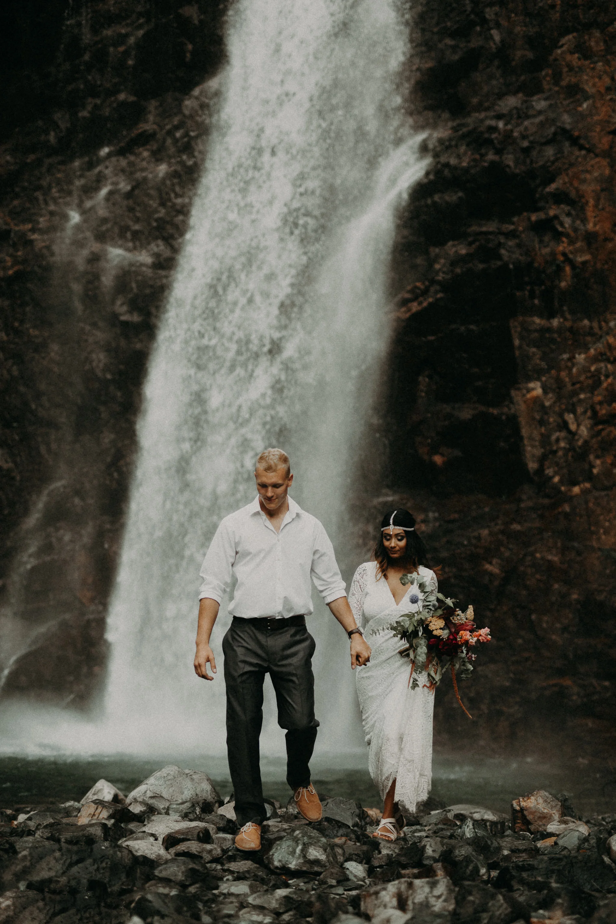 Kamra Fuller Photography - Seattle Wedding Photographer - Seattle Elopement Photographer - Port Angeles Wedding Photographer - Boho - Bohemian - Waterfall Elopement - PNW Wedding Photographer