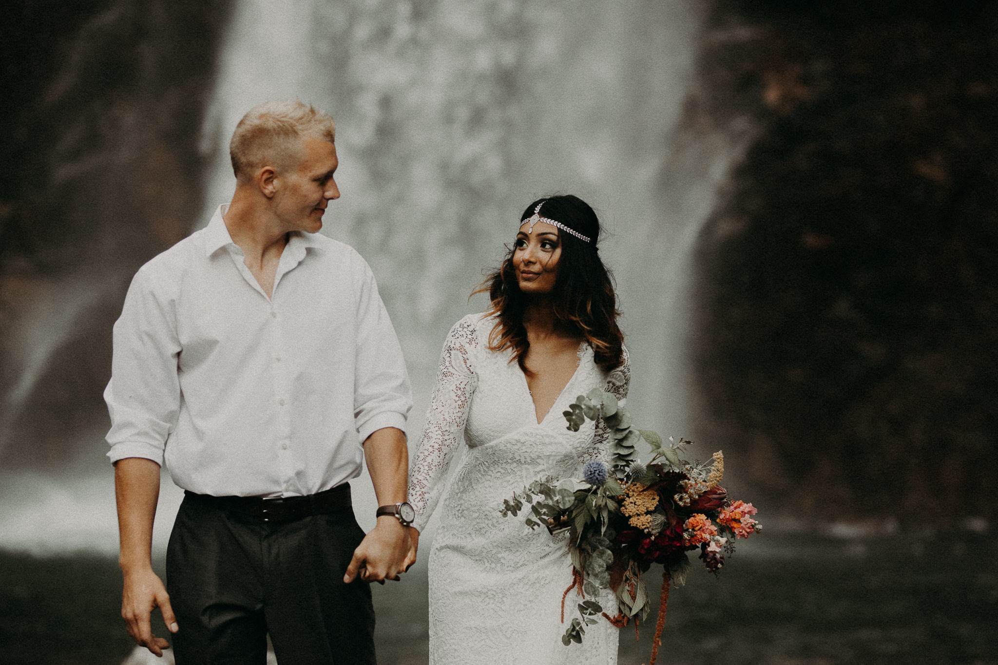 Kamra Fuller Photography - Seattle Wedding Photographer - Seattle Elopement Photographer - Port Angeles Wedding Photographer - Boho - Bohemian - Waterfall Elopement - PNW Wedding Photographer