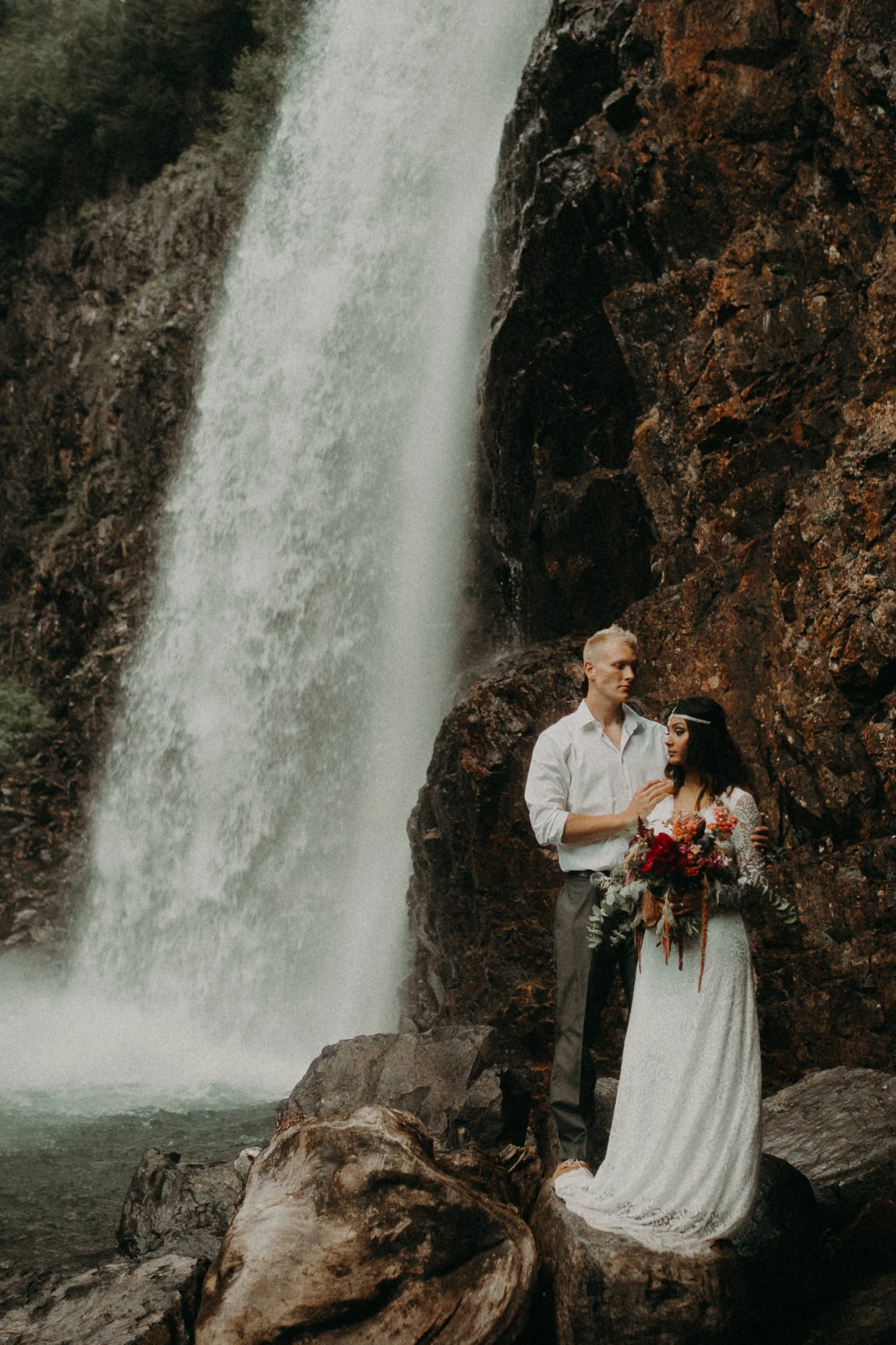 Kamra Fuller Photography - Seattle Wedding Photographer - Seattle Elopement Photographer - Port Angeles Wedding Photographer - Boho - Bohemian - Waterfall Elopement - PNW Wedding Photographer
